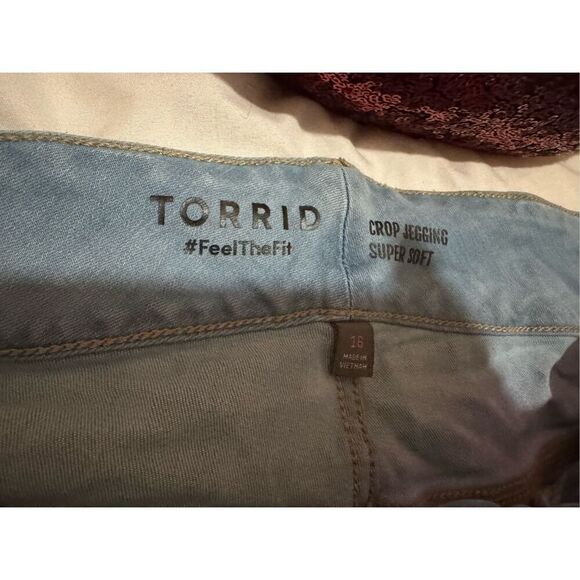 Torrid lot of 2x super soft blue jean/denim jegging legging light & dark blue - Picture 9 of 10